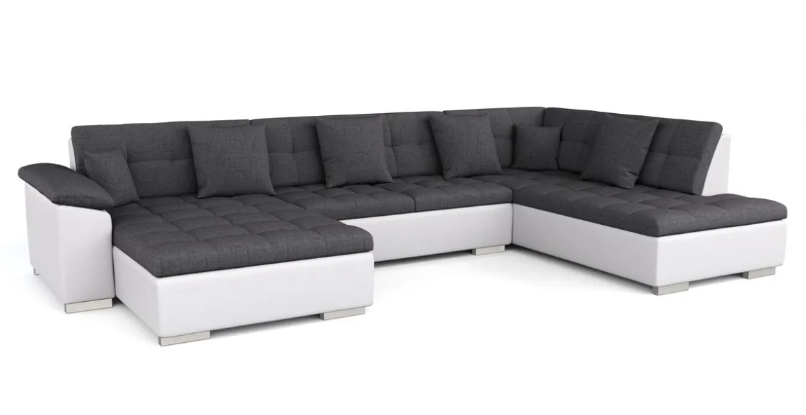 Ecksofa ARIA links anthrazit/weiss