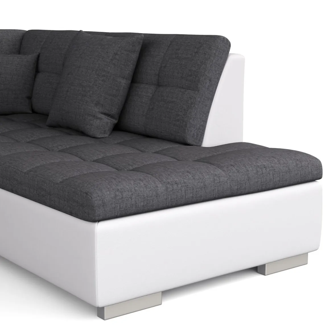 Ecksofa ARIA links anthrazit/weiss
