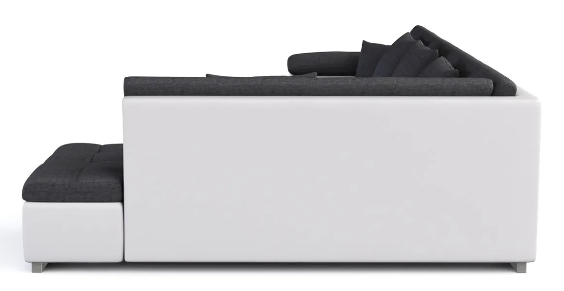 Ecksofa ARIA links anthrazit/weiss