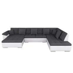 Ecksofa ARIA links anthrazit/weiss