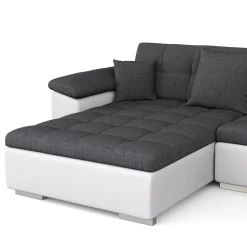 Ecksofa ARIA links anthrazit/weiss