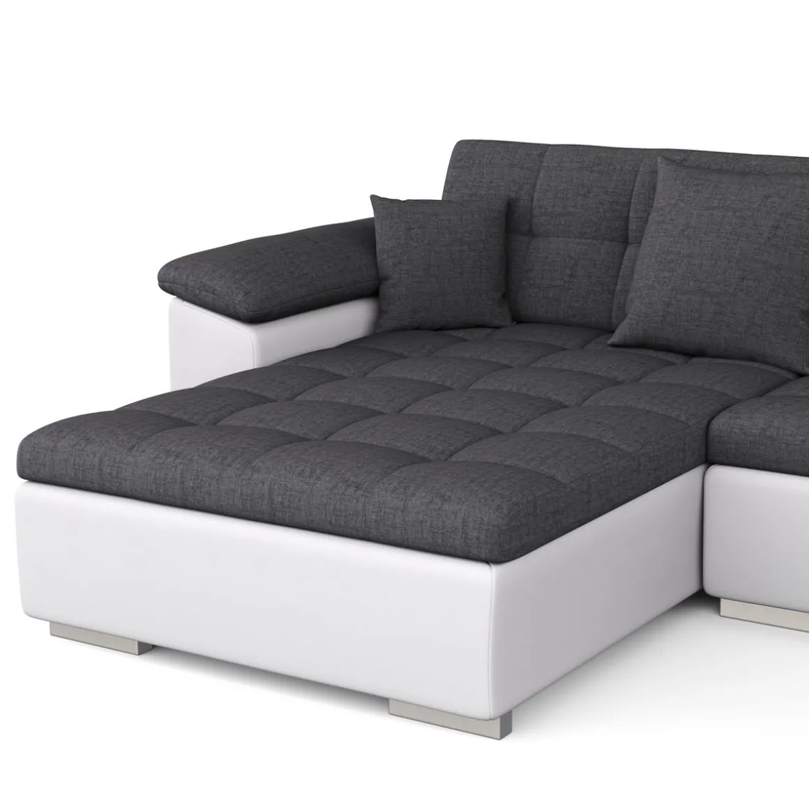 Ecksofa ARIA links anthrazit/weiss