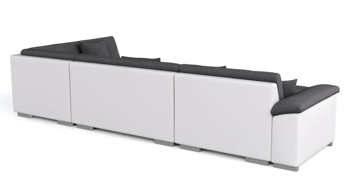 Ecksofa ARIA links anthrazit/weiss