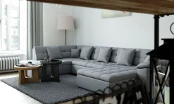 Ecksofa ARIA links grau
