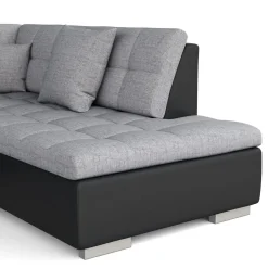 Ecksofa ARIA links grau/schwarz