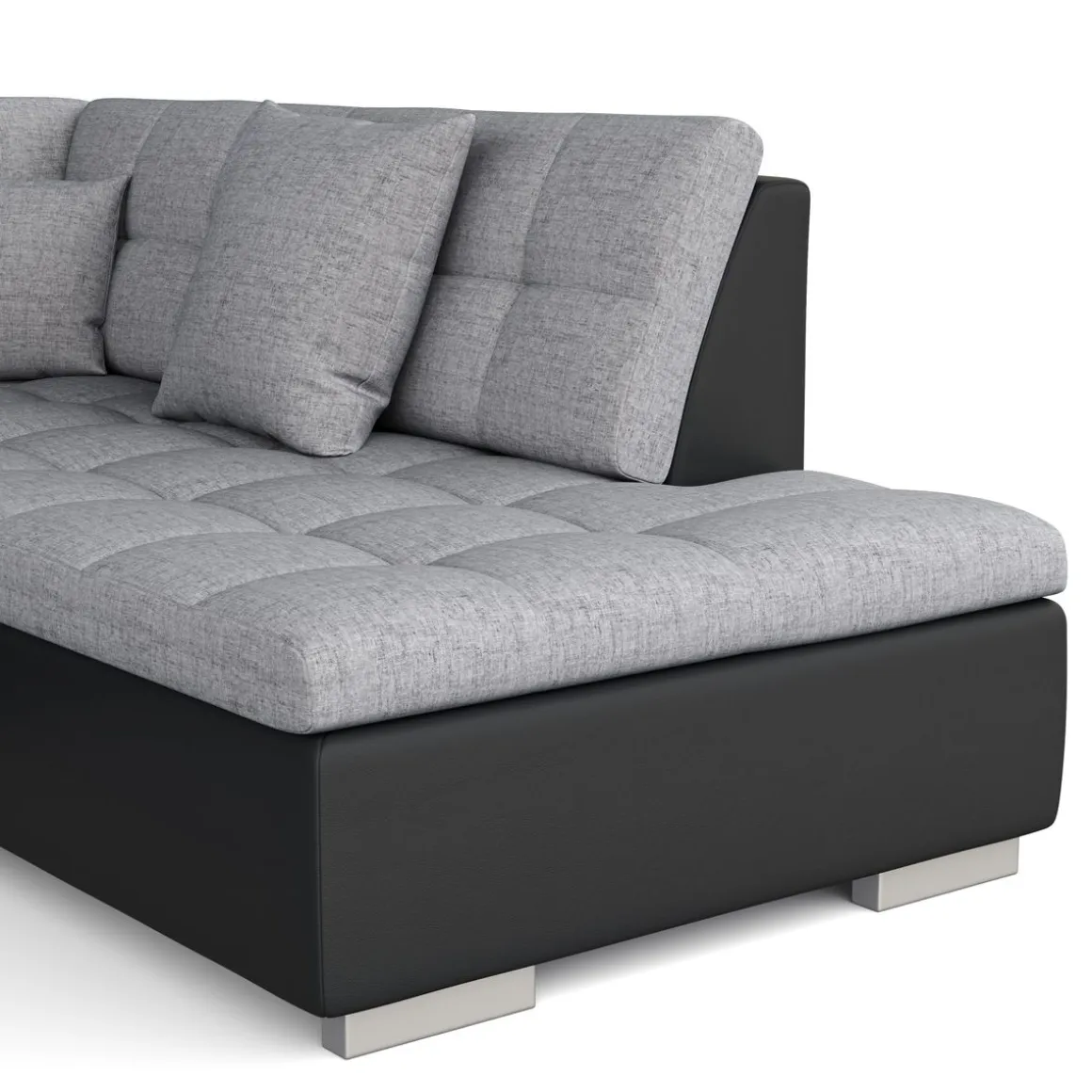 Ecksofa ARIA links grau/schwarz