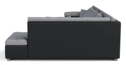 Ecksofa ARIA links grau/schwarz