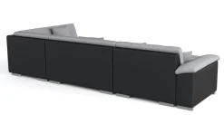 Ecksofa ARIA links grau/schwarz