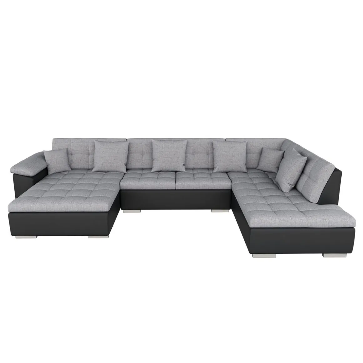 Ecksofa ARIA links grau/schwarz