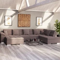 Ecksofa ARIA links taupe