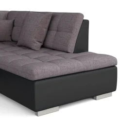 Ecksofa ARIA links taupe/schwarz