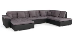 Ecksofa ARIA links taupe/schwarz