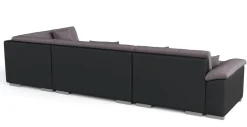 Ecksofa ARIA links taupe/schwarz