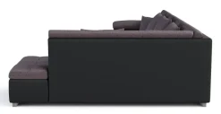 Ecksofa ARIA links taupe/schwarz