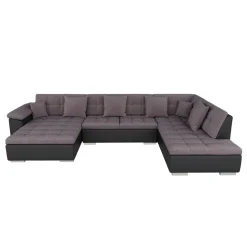Ecksofa ARIA links taupe/schwarz