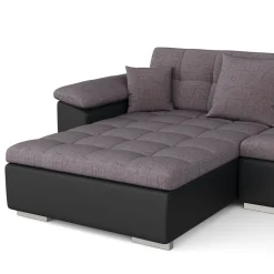 Ecksofa ARIA links taupe/schwarz