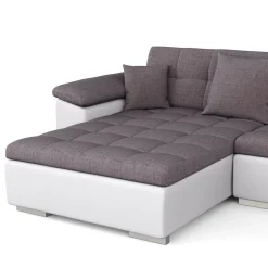 Ecksofa ARIA links taupe/weiss