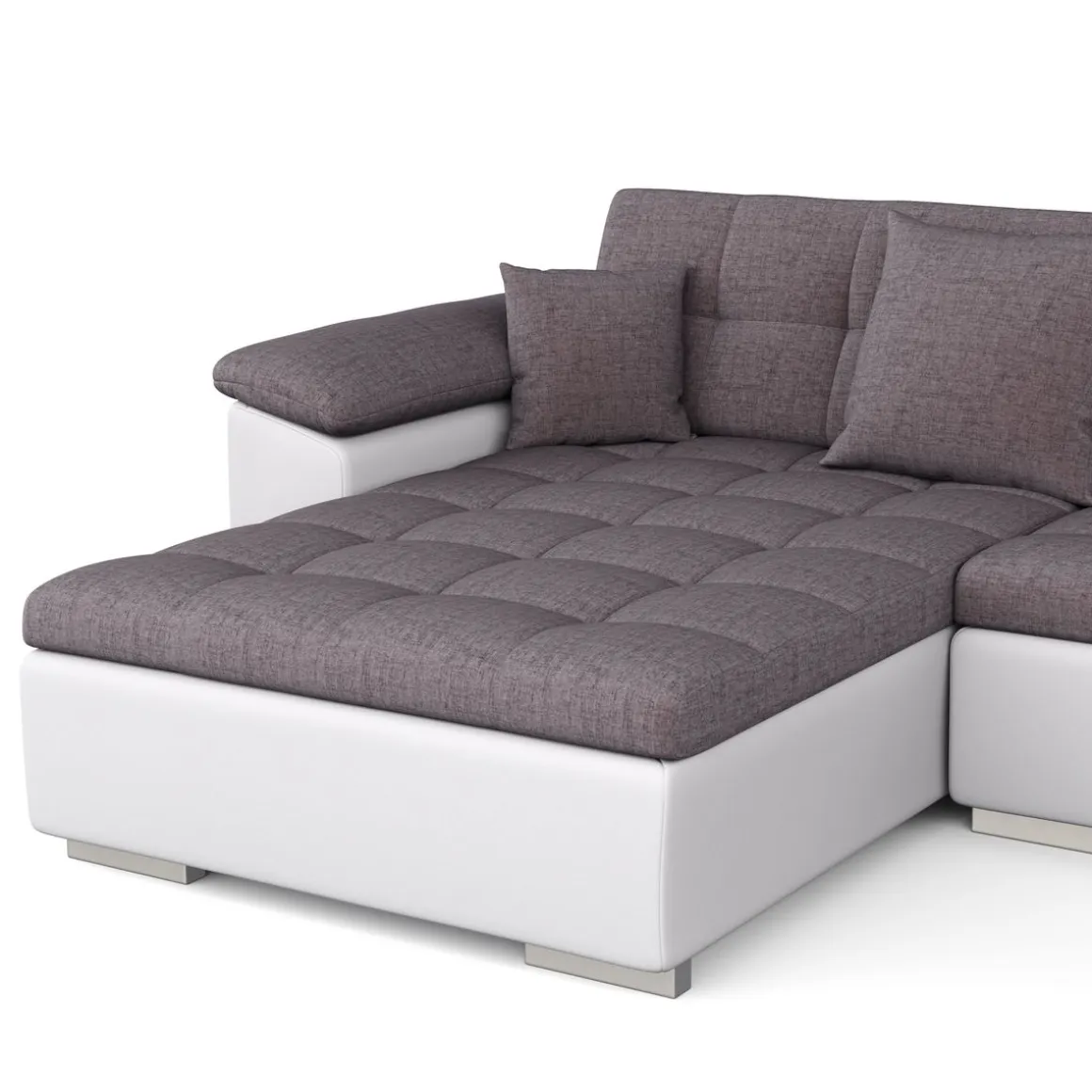 Ecksofa ARIA links taupe/weiss