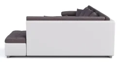 Ecksofa ARIA links taupe/weiss