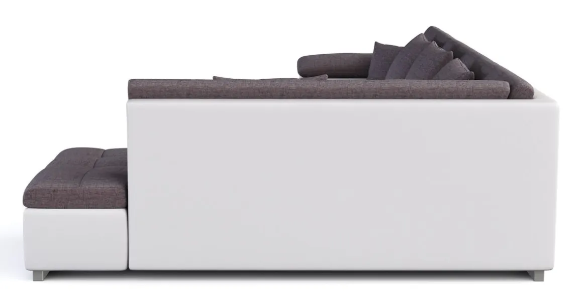 Ecksofa ARIA links taupe/weiss