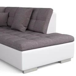 Ecksofa ARIA links taupe/weiss