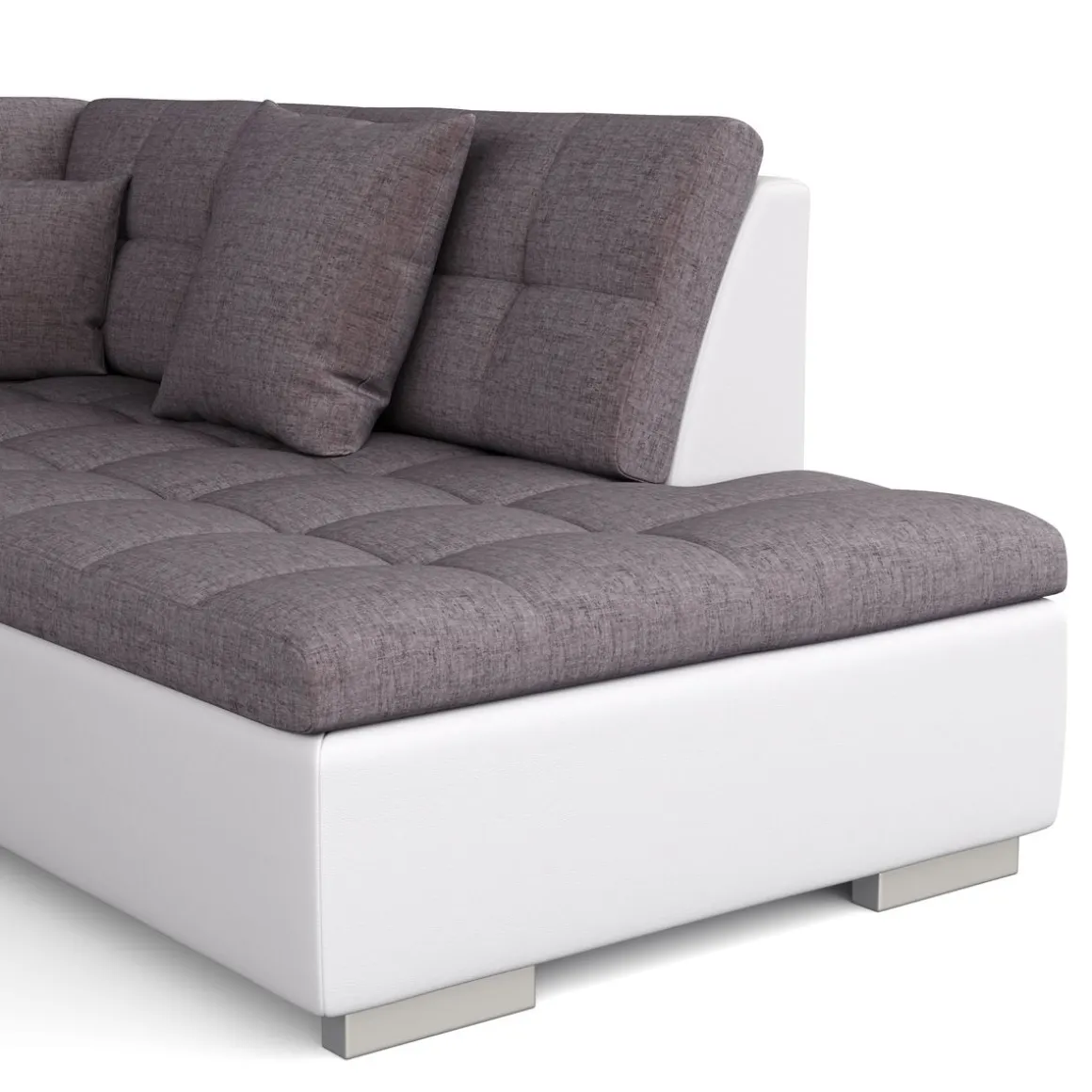 Ecksofa ARIA links taupe/weiss