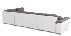 Ecksofa ARIA links taupe/weiss