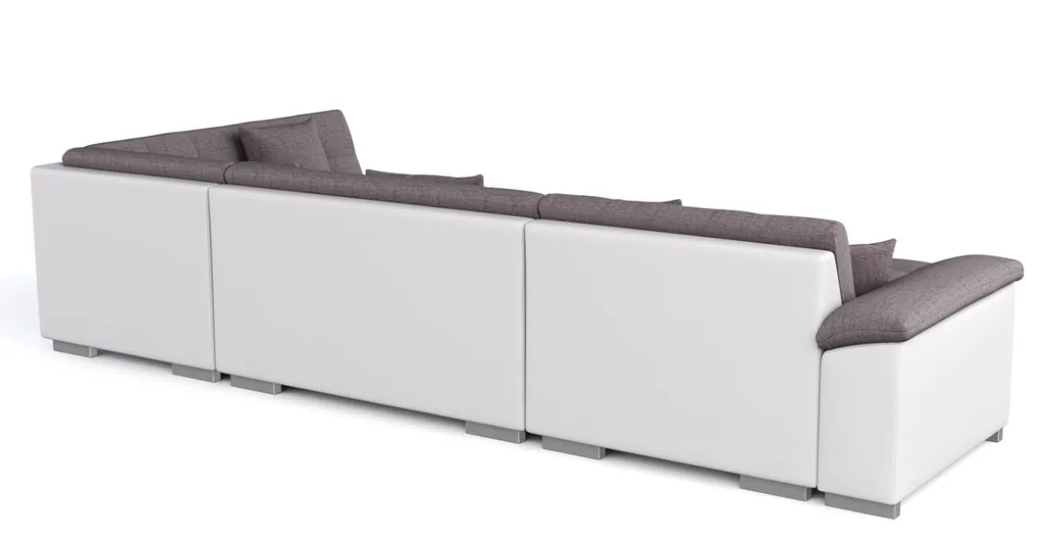 Ecksofa ARIA links taupe/weiss