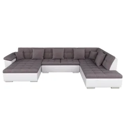 Ecksofa ARIA links taupe/weiss