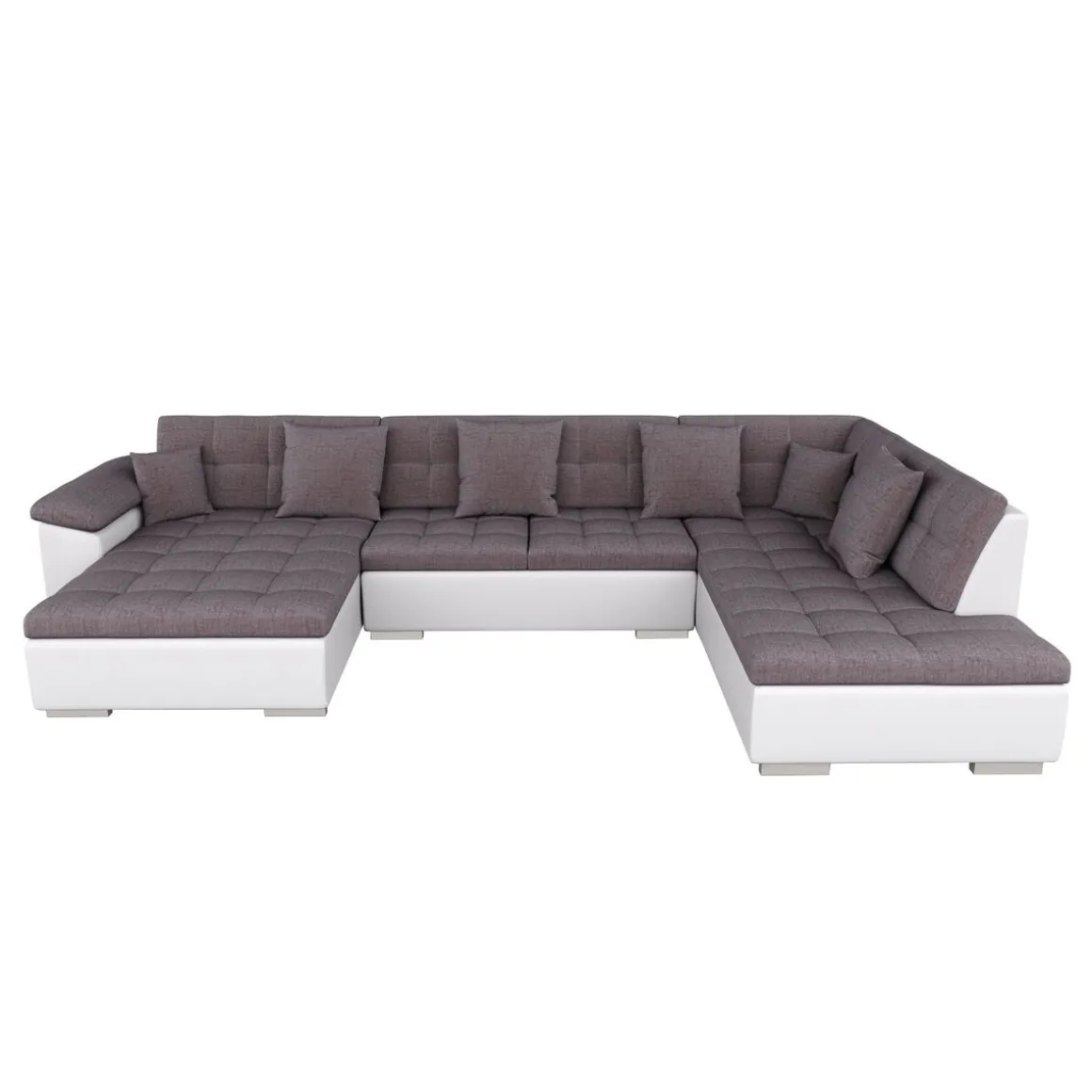 Ecksofa ARIA links taupe/weiss