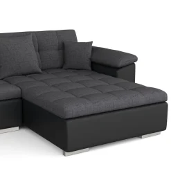 Ecksofa ARIA rechts anthrazit/schwarz
