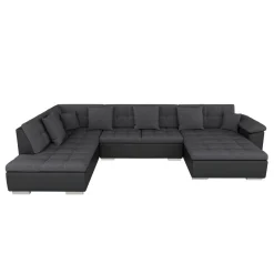 Ecksofa ARIA rechts anthrazit/schwarz