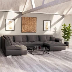 Ecksofa ARIA rechts anthrazit/schwarz