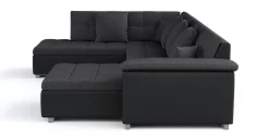 Ecksofa ARIA rechts anthrazit/schwarz
