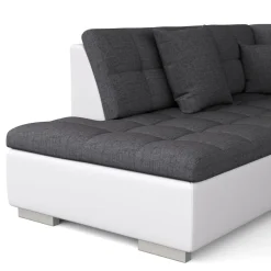 Ecksofa ARIA rechts anthrazit/weiss