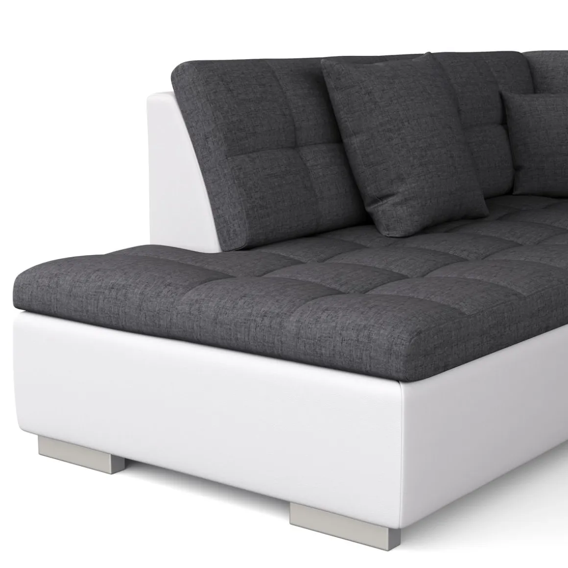 Ecksofa ARIA rechts anthrazit/weiss