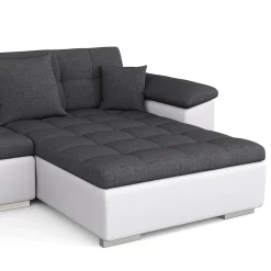 Ecksofa ARIA rechts anthrazit/weiss
