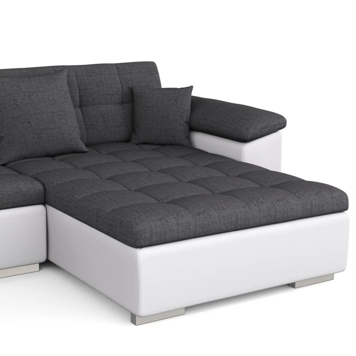 Ecksofa ARIA rechts anthrazit/weiss