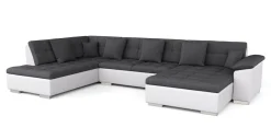 Ecksofa ARIA rechts anthrazit/weiss