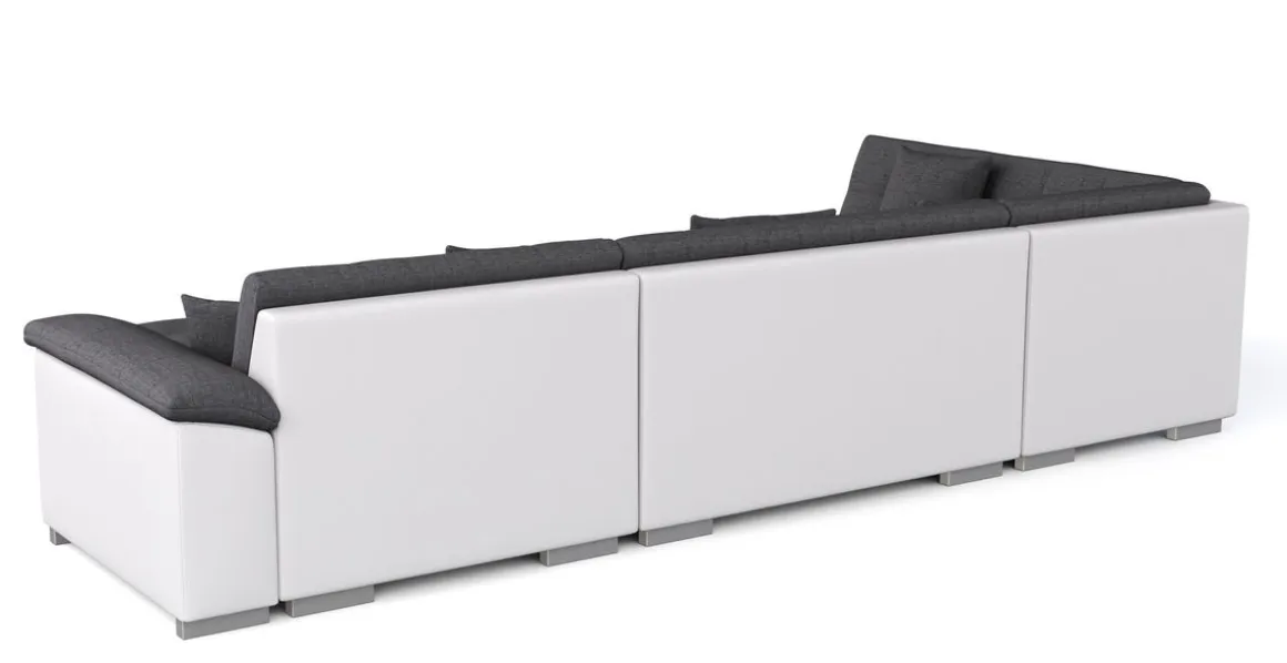 Ecksofa ARIA rechts anthrazit/weiss
