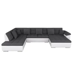 Ecksofa ARIA rechts anthrazit/weiss