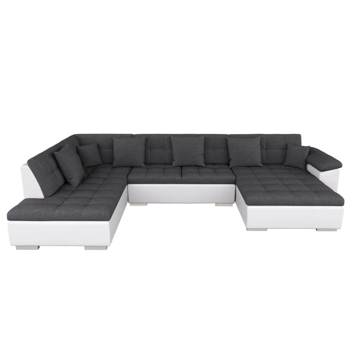 Ecksofa ARIA rechts anthrazit/weiss