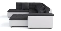 Ecksofa ARIA rechts anthrazit/weiss