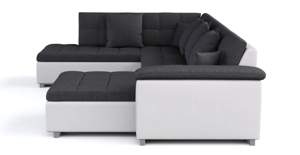 Ecksofa ARIA rechts anthrazit/weiss