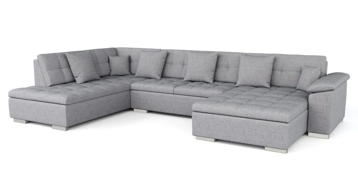 Ecksofa ARIA rechts grau