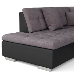 Ecksofa ARIA rechts taupe/schwarz