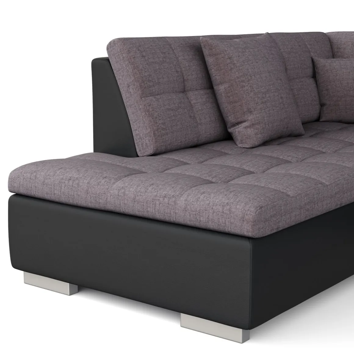 Ecksofa ARIA rechts taupe/schwarz