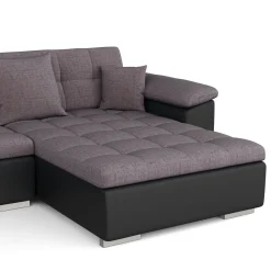 Ecksofa ARIA rechts taupe/schwarz
