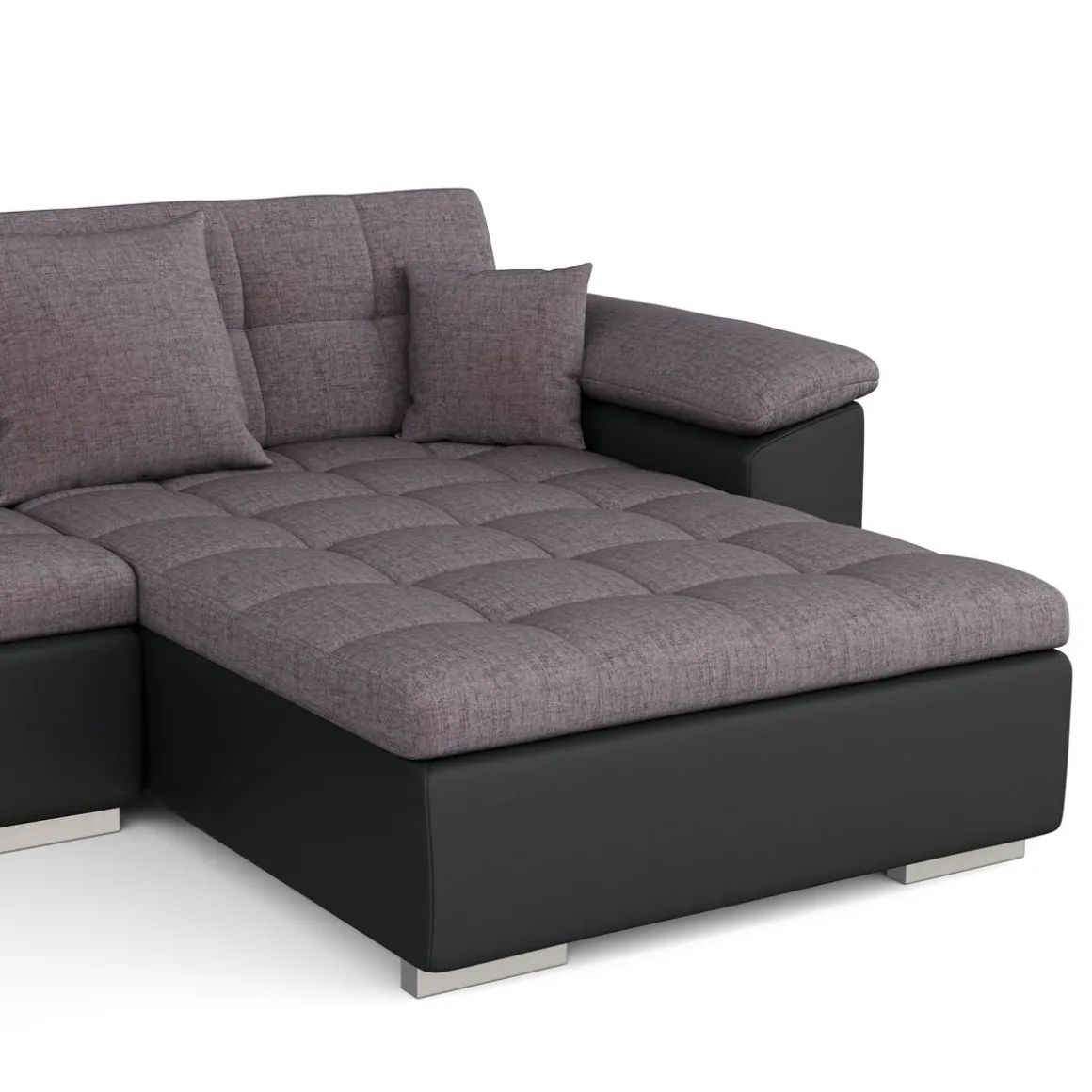 Ecksofa ARIA rechts taupe/schwarz