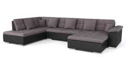 Ecksofa ARIA rechts taupe/schwarz